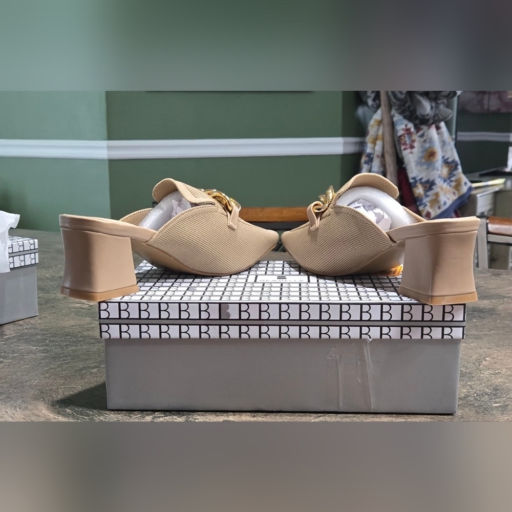 Knit Pointed Toe Chunky Heel Mules #962, 963 - Picture 5 of 16